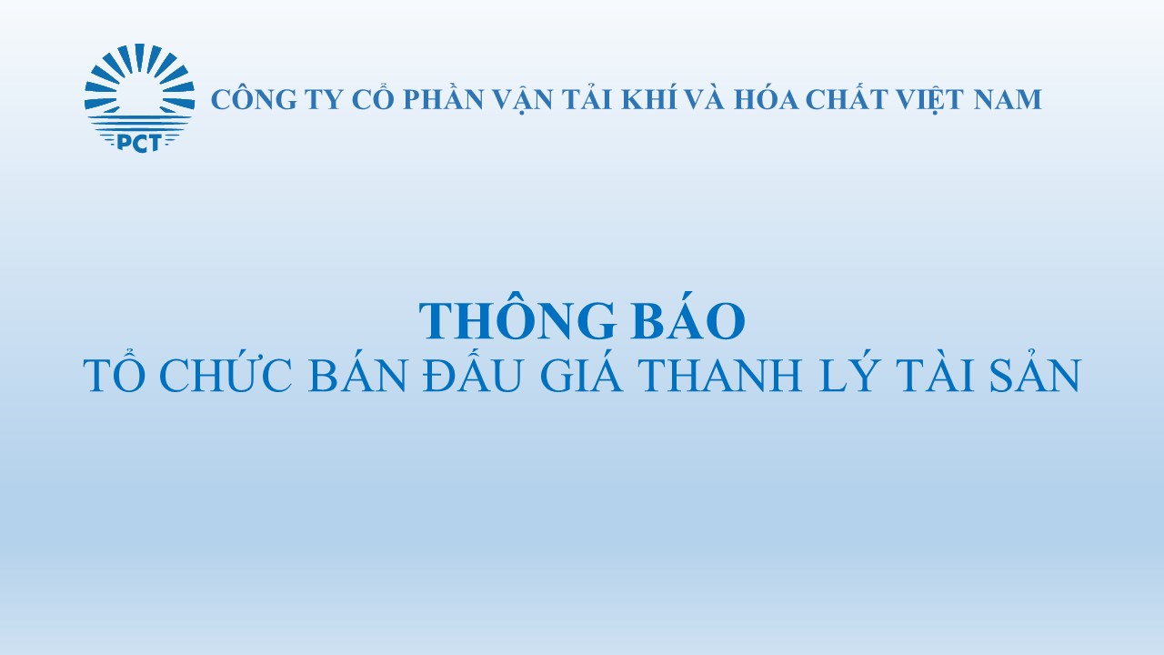 Thông báo tổ chức bán đấu giá thanh lý tài sản